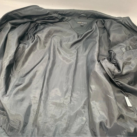 John Henry Black Bomber Jacket Men XL Soft Shell  Full Zip Pockets Classic Work - Picture 7 of 13